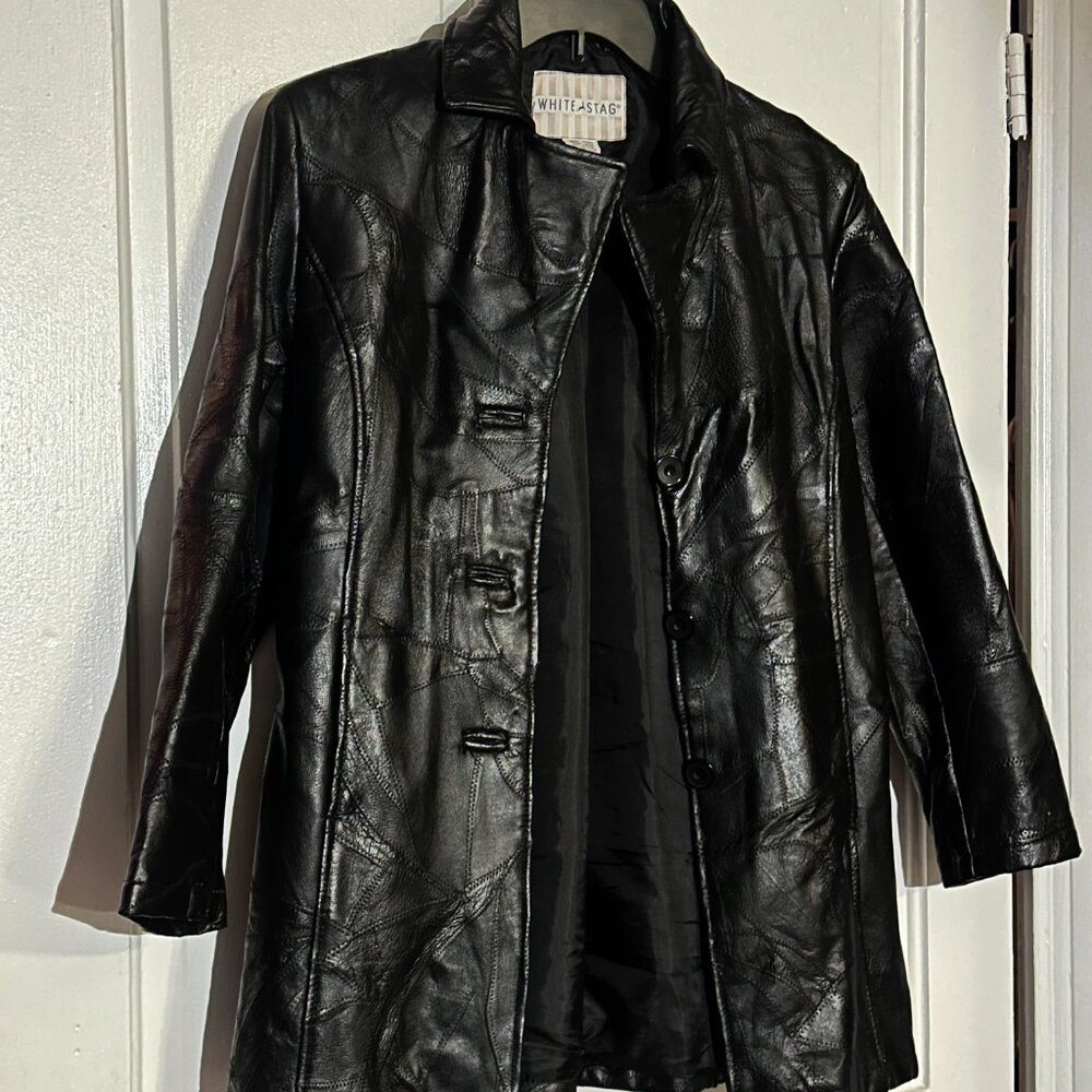 Vintage Patchwork Leather Jacket - image 4